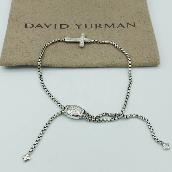 David Yurman Pave Diamond Cross Crucifix Bracelet - Picture 2 of 5